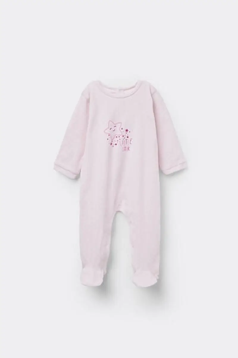 Tezenis Tutina Bebè in Ciniglia di Cotone con Piedino Rosa Taglia 6-9