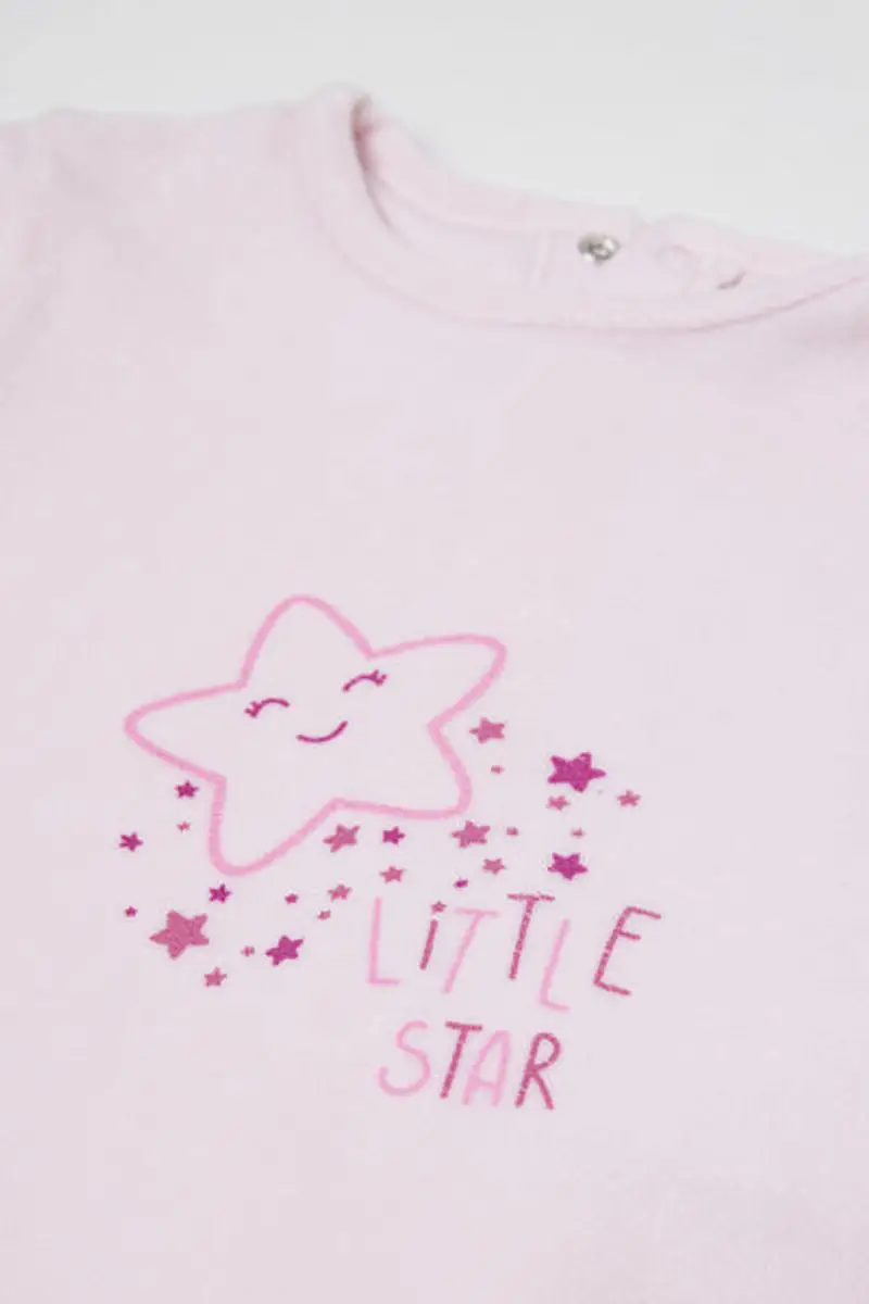 Tezenis Tutina Bebè in Ciniglia di Cotone con Piedino Rosa Taglia 6-9 miniatura 2