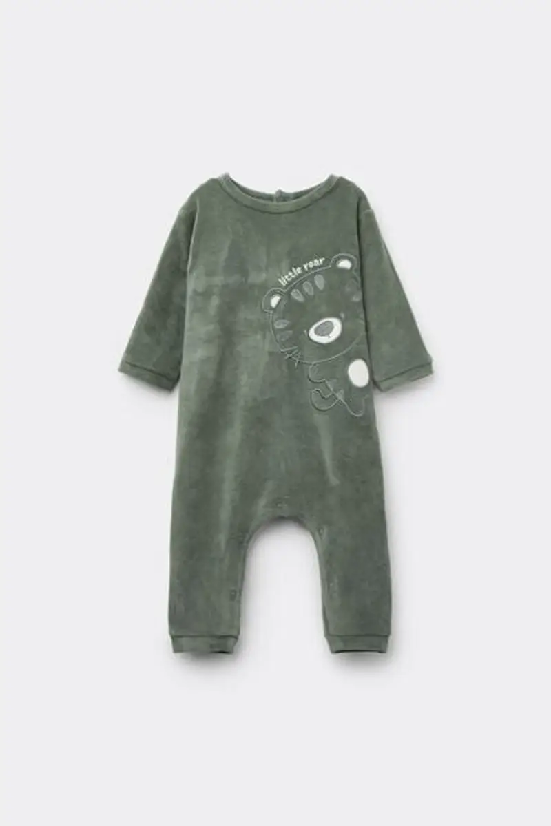 Tezenis Tutina Bebè in Ciniglia di Cotone Pesante Verde Taglia 0-3