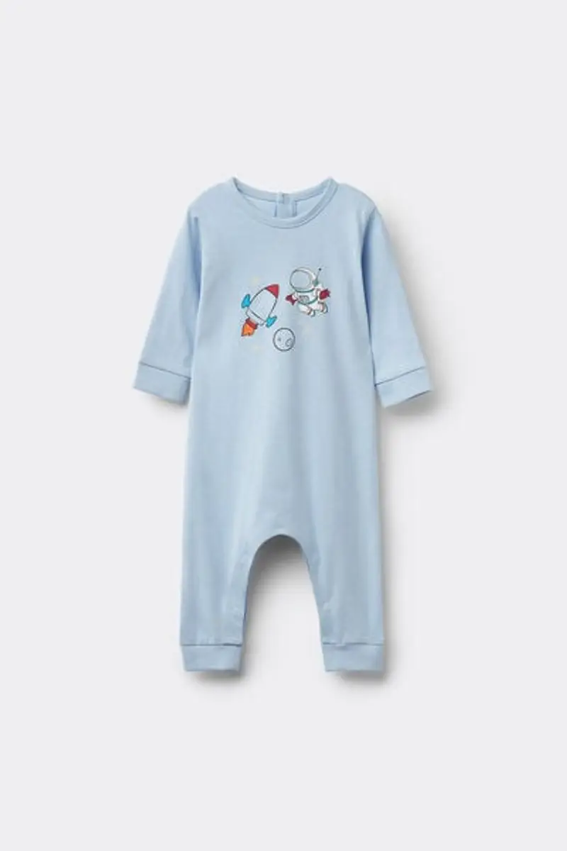 Tezenis Tutina Bebè Manica Lunga in 100% Cotone Blu Taglia 0-3