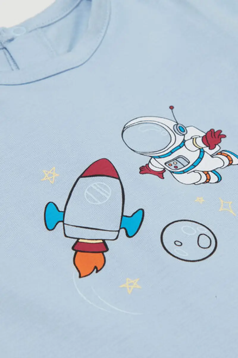 Tezenis Tutina Bebè Manica Lunga in 100% Cotone Blu Taglia 0-3 miniatura 2