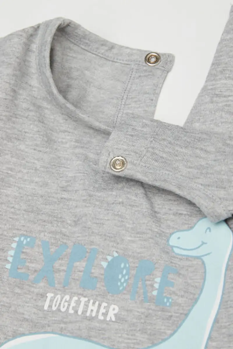 Tezenis Tutina Bebè Manica Lunga in 100% Cotone Grigio Taglia 0-3 miniatura 2