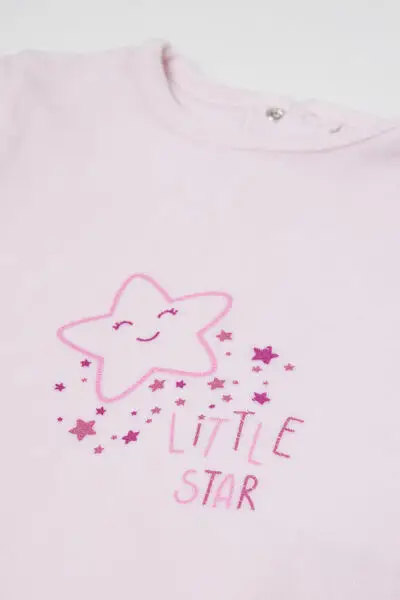 Tutina Bebè in Ciniglia di Cotone con Piedino Rosa (74 cm) miniatura 2