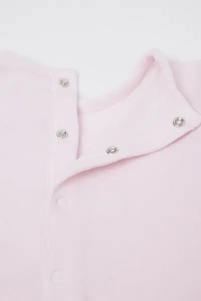 Tutina Bebè in Ciniglia di Cotone con Piedino Rosa (74 cm) miniatura 3