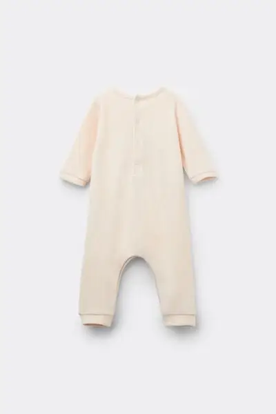 Tutina Bebè in Ciniglia di Cotone Pesante Avorio miniatura 2