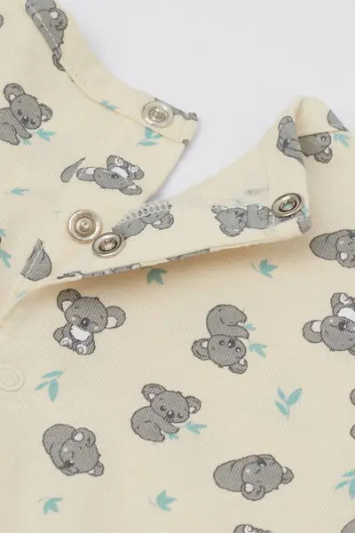 Tutina Bebè Manica Lunga 100% Cotone con Piedino Avorio miniatura 3