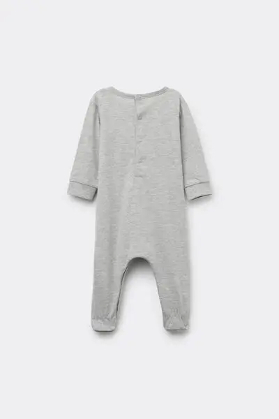 Tutina Bebè Manica Lunga 100% Cotone con Piedino Grigio miniatura 2