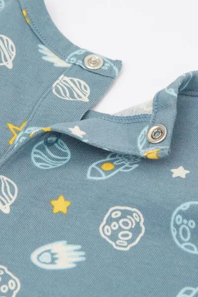 Tutina Bebè Manica Lunga in 100% Cotone Blu (68 cm) miniatura 2