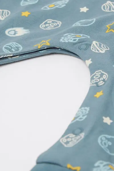 Tutina Bebè Manica Lunga in 100% Cotone Blu (68 cm) miniatura 3