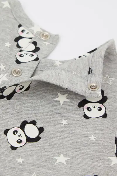 Tutina Bebè Manica Lunga in 100% Cotone Grigio (56 cm) miniatura 2