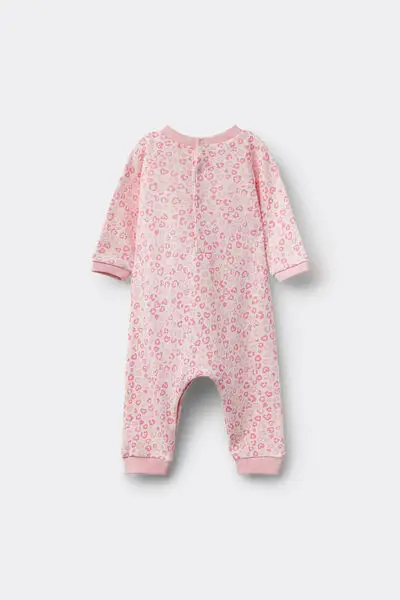 Tutina Bebè Manica Lunga in Felpa di Cotone Pesante Rosa miniatura 2