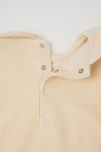 Tutina Spezzata Bebè con Piedino in Ciniglia Cotone Pesante Naturale (74 cm) miniatura 2