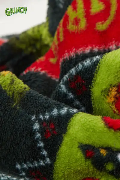 Vestaglia Pile Leggero Grinch Natale Bimbi Unisex Unisex Nero miniatura 2