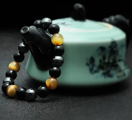 Thajaling Bracciale a tripla protezione, Bracciale con perline in magnetite, Braccialetto di perline tricolore da 10 miniatura 3