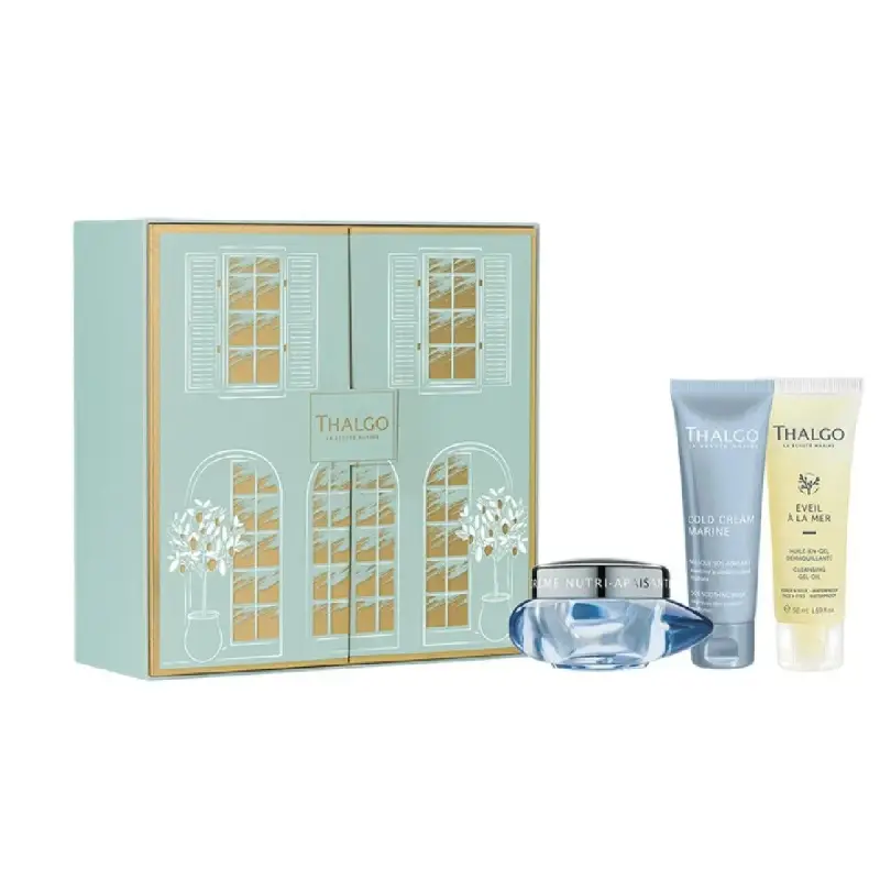 Set confezione regalo Thalgo Eveil Ã la Mer Detergente Gel per il viso 50 ml + Cold Cream Marine Crema lenitiva per il viso 50 ml + Cold Cream Marin
