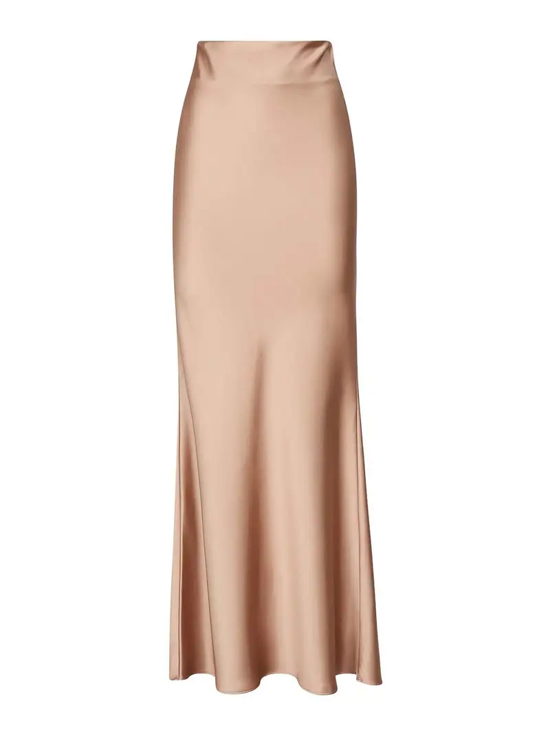 Gonna satinata lunga Color Carne E Neutri