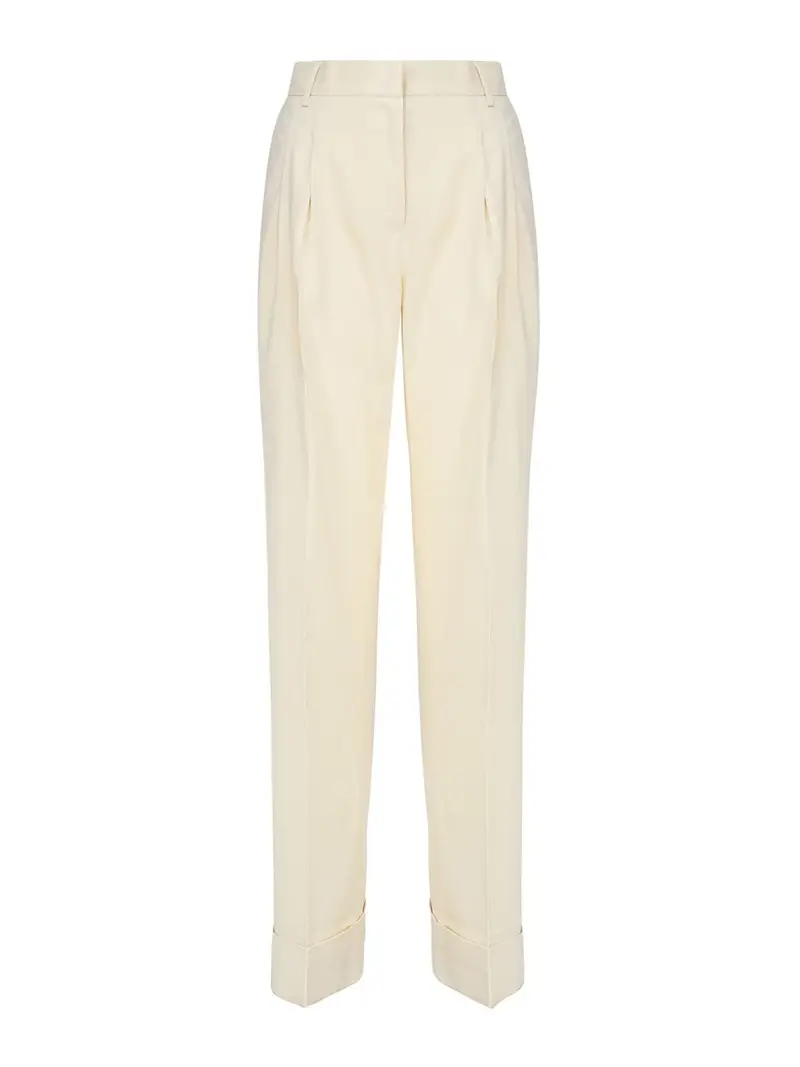 Pantaloni Nathalie In Misto Lino Giallo