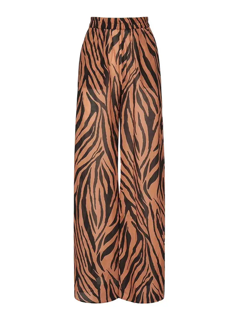 Pantaloni stampati a gamba larga wiley Marrone