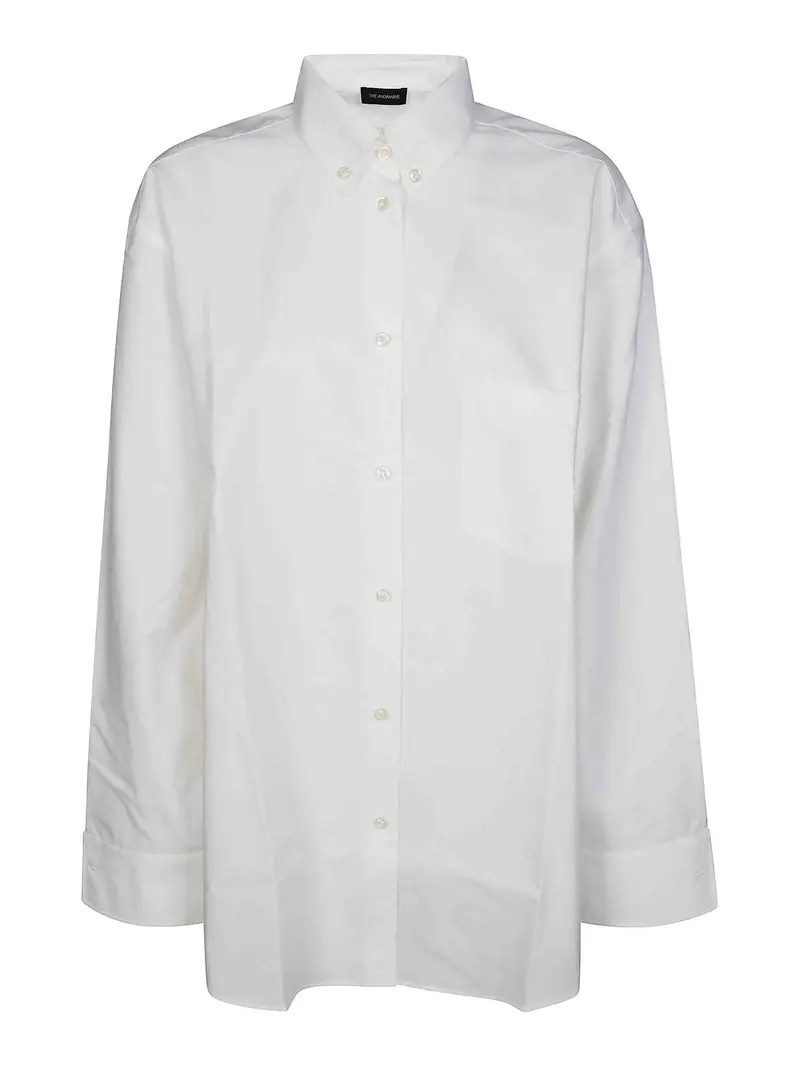 Robbie Oversize Botton Down Shirt Bianco