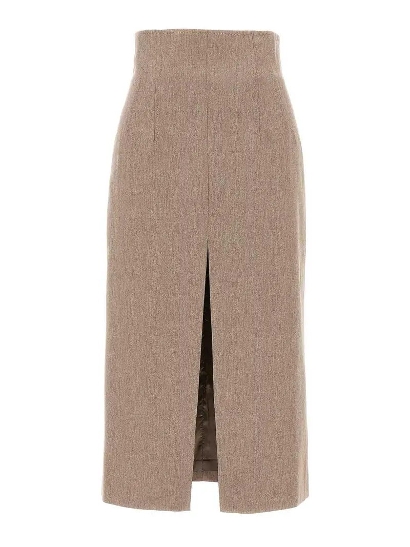 Stephanie Midi Skirt Beige