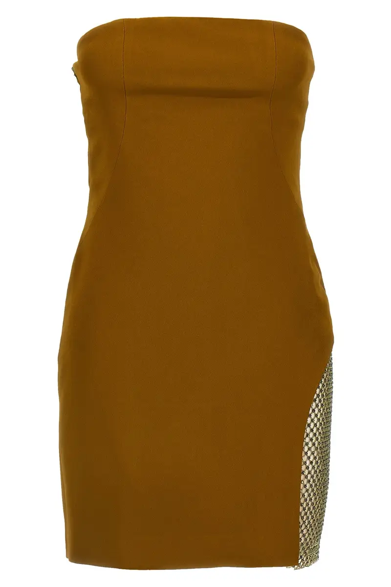 Abito Inserto Paillettes Verde