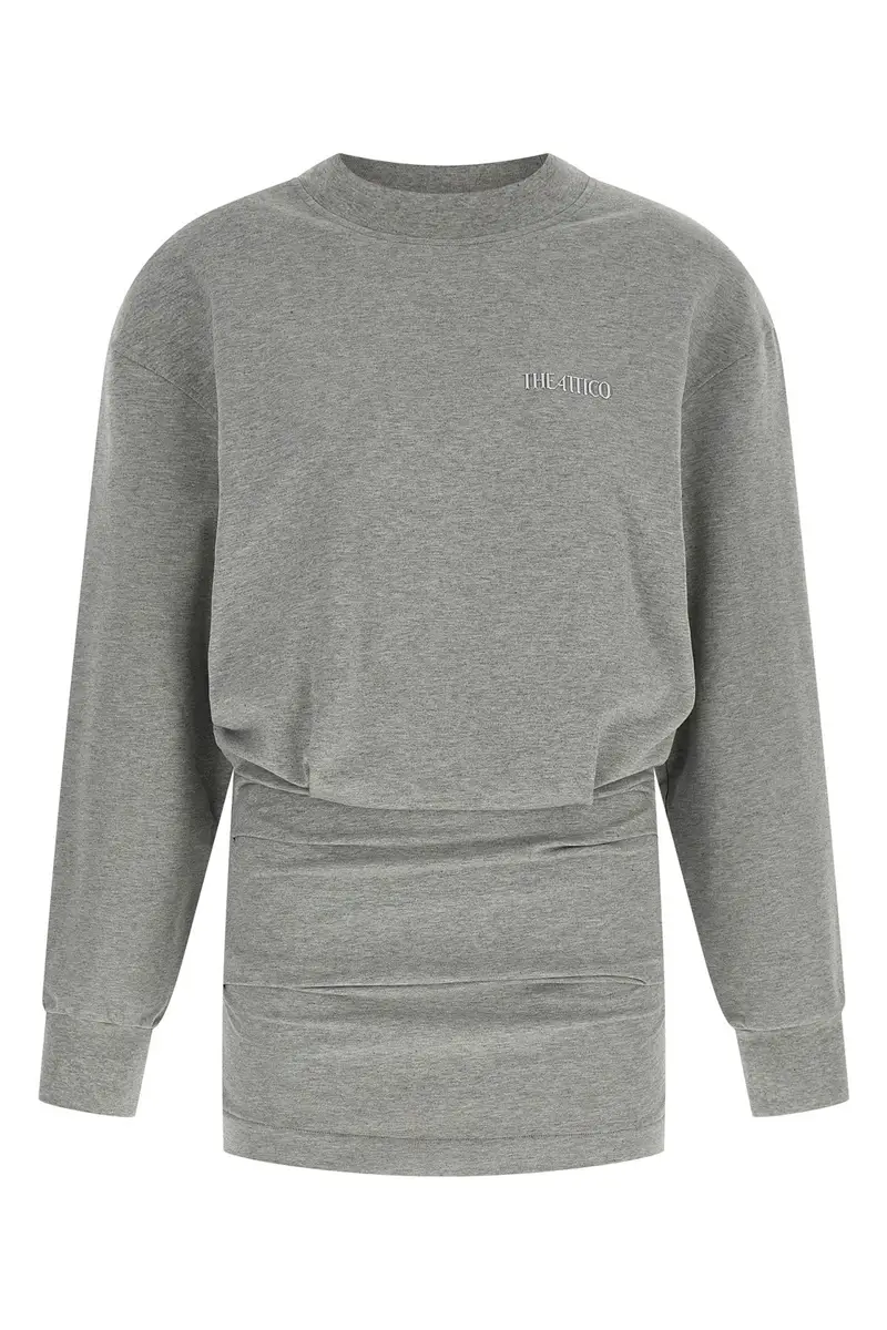 Abito Mini Drappeggiato Grigio