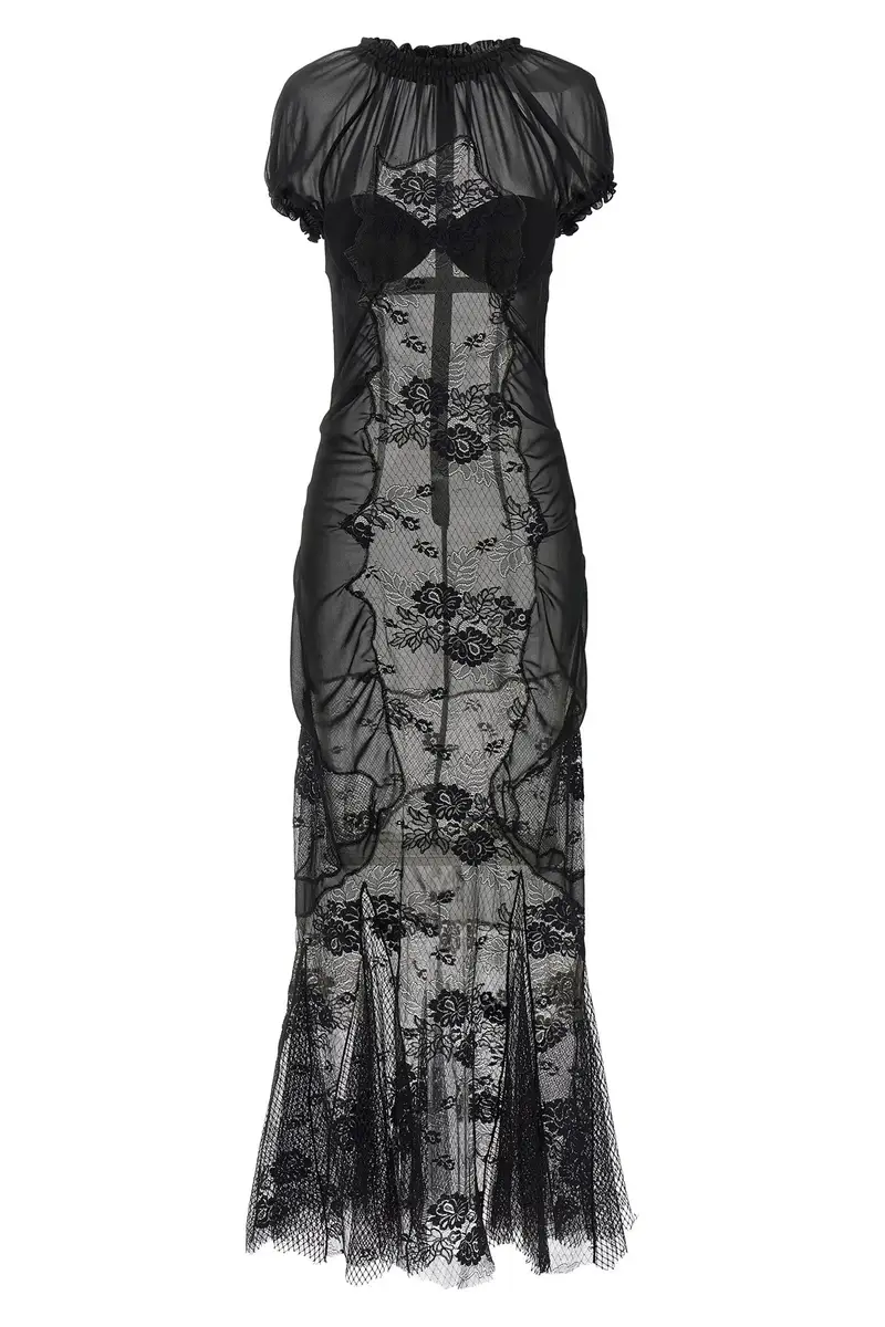 Abito Tulle Pizzo Nero