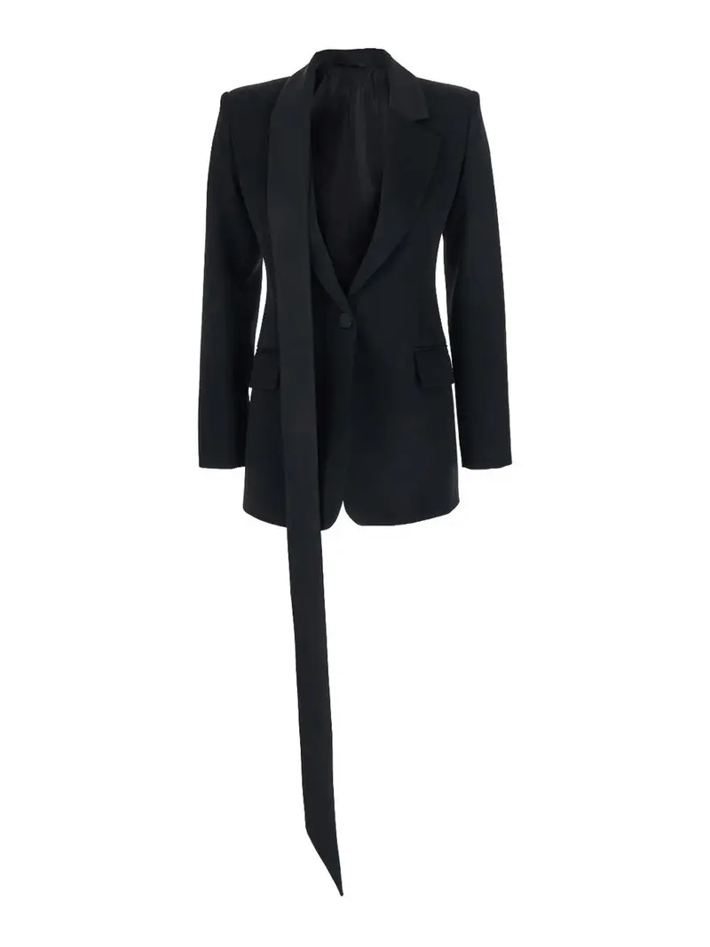 Blazer Nero In Lana Vergine