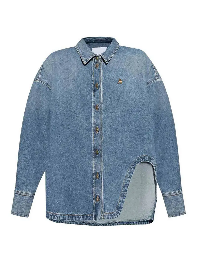 Camicia di cotone in denim Blu