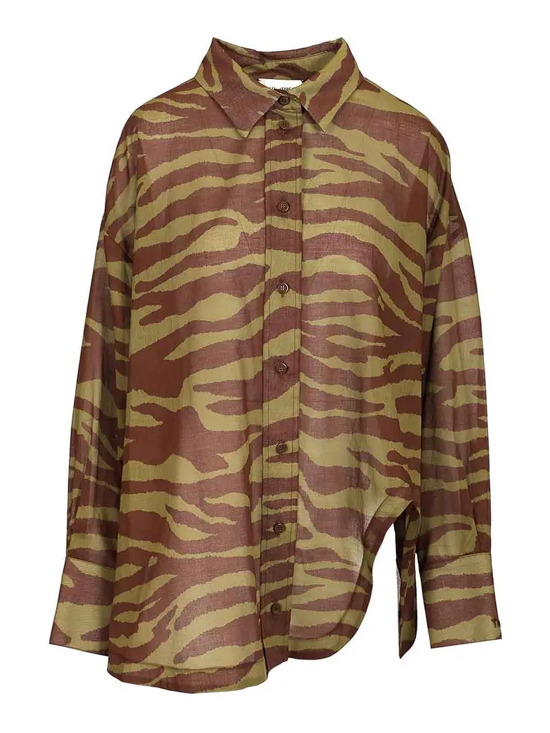 Camicia stampata zebra Marrone