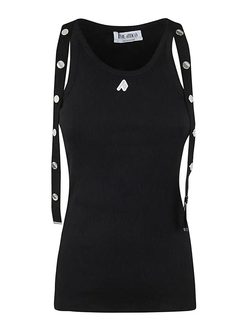 Canotta a costine Nero