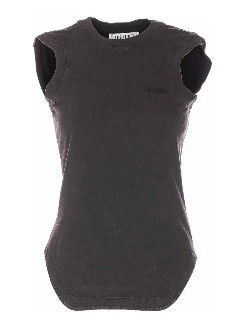 Canotta con logo Nero