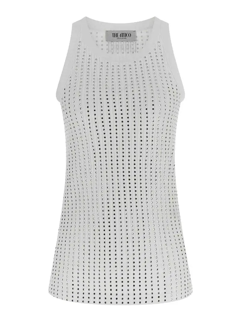 Canotta di strass Bianco