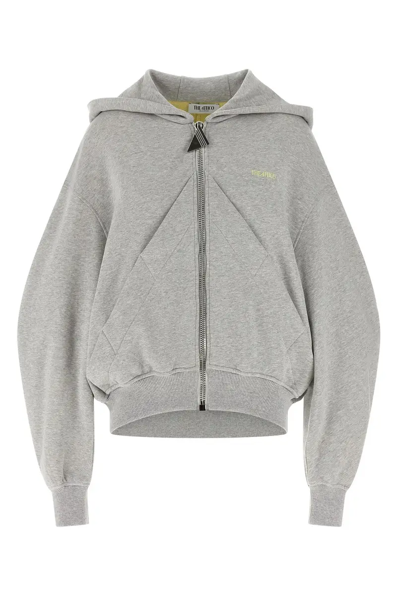 Felpa Con Cappuccio Logo Grigio