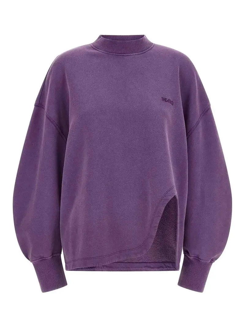 Felpa con spacco sagomato Viola