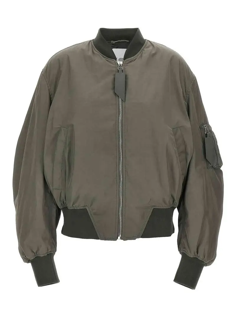 Giacca del bomber in nylon Verde