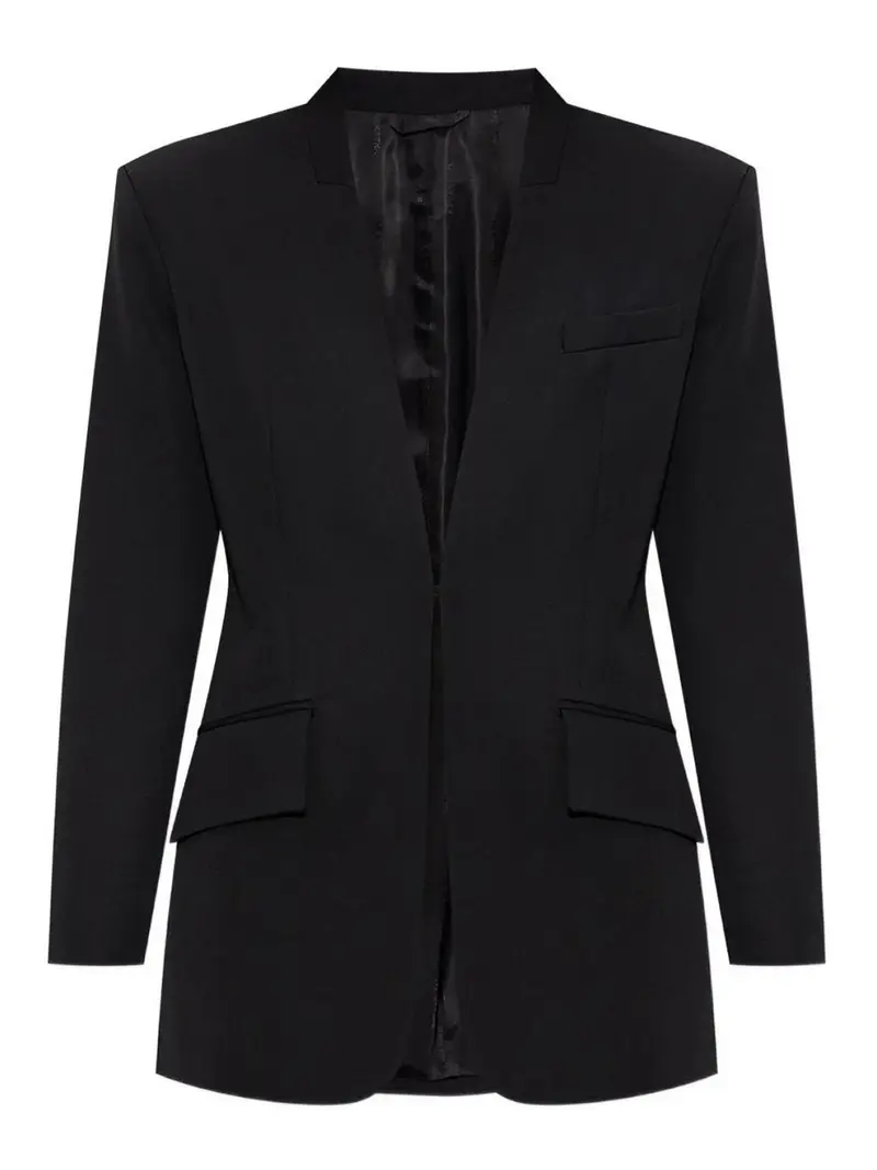 Giacca in gabardine di lana nera Nero