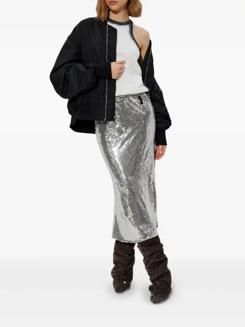 The Attico Giubbino bomber nero in nylon miniatura 2