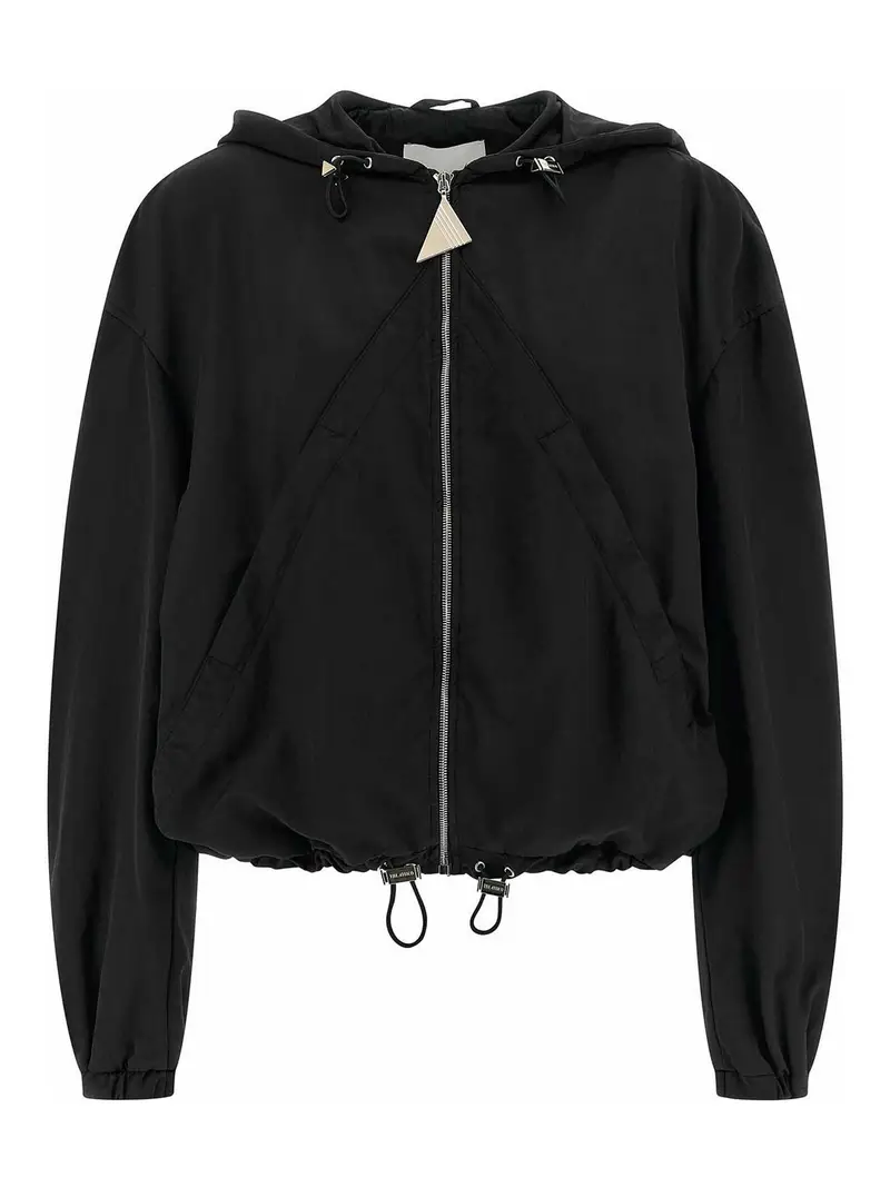 Giubbotto bomber con cappuccio Nero