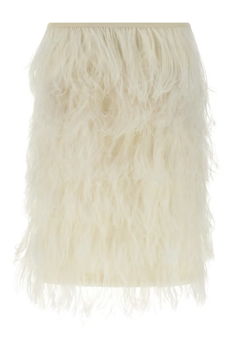 Gonna Piume Struzzo Bianco