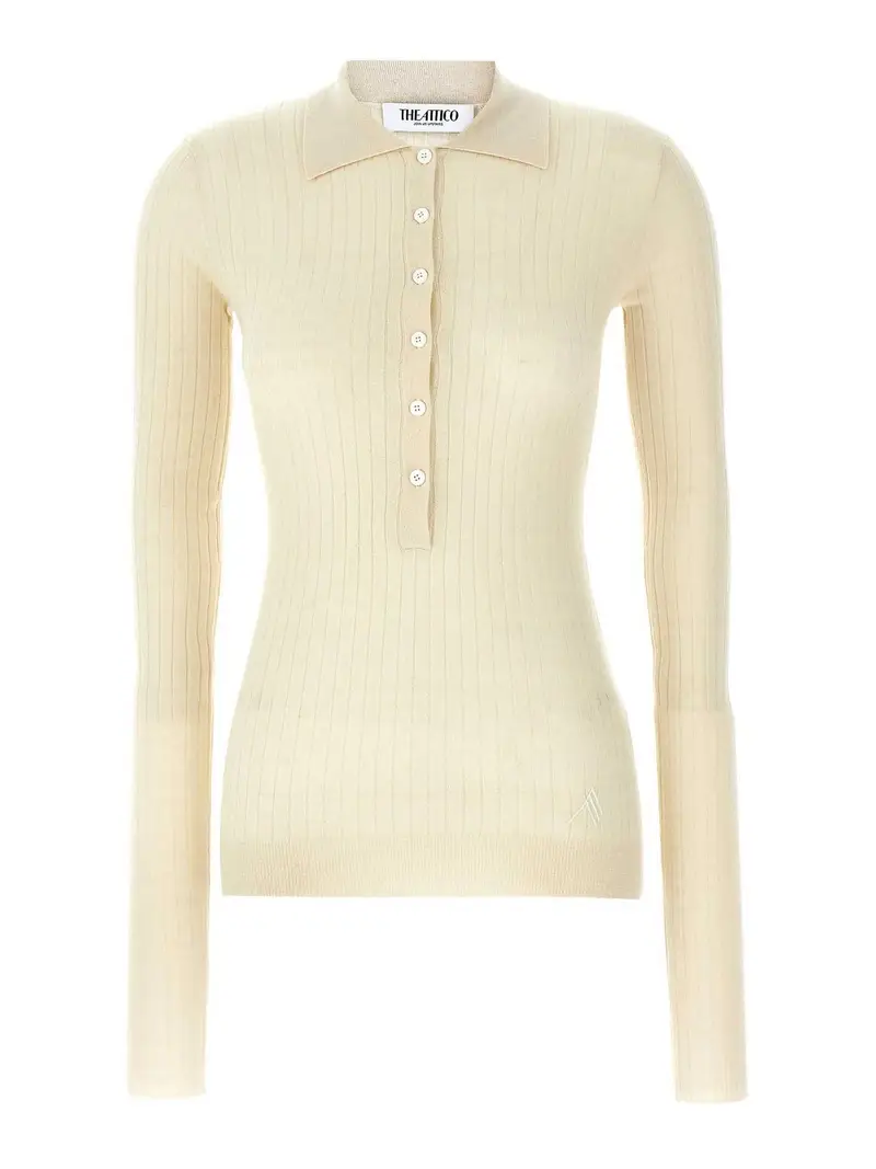 Maglia a coste Bianco