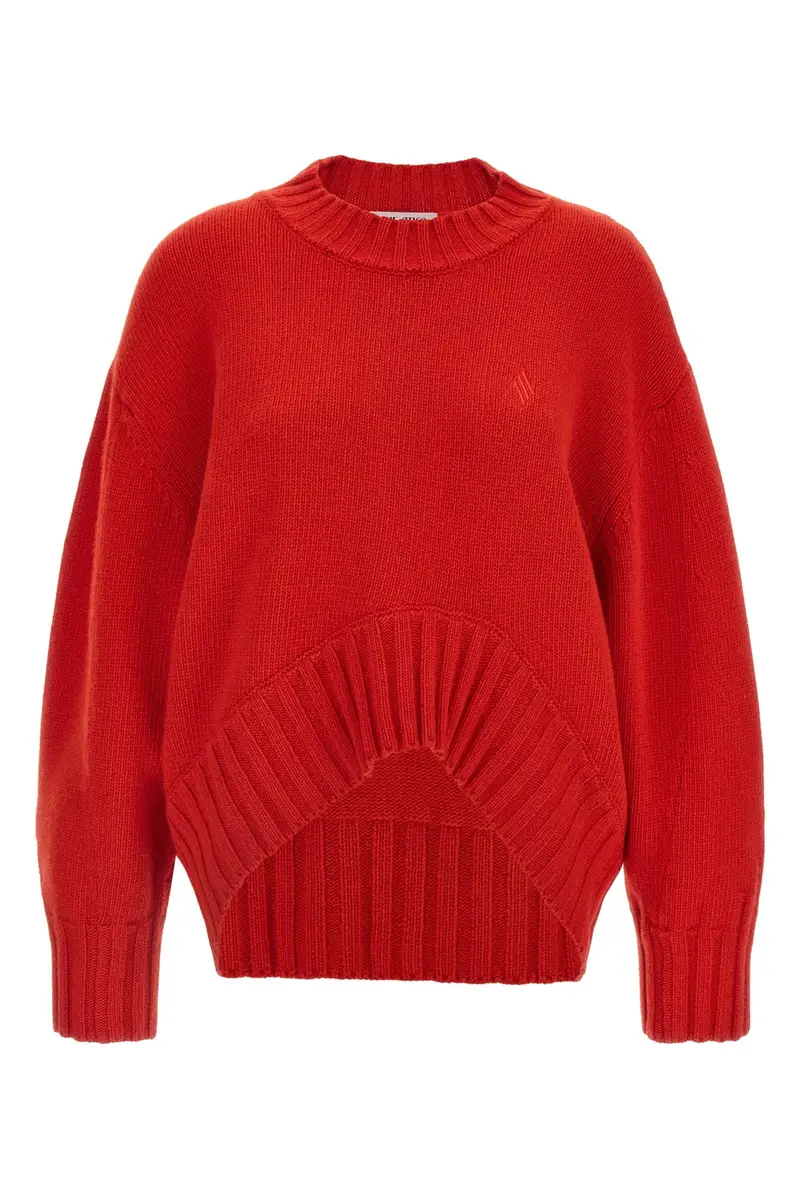 Maglione Fondo Asimmetrico Rosso