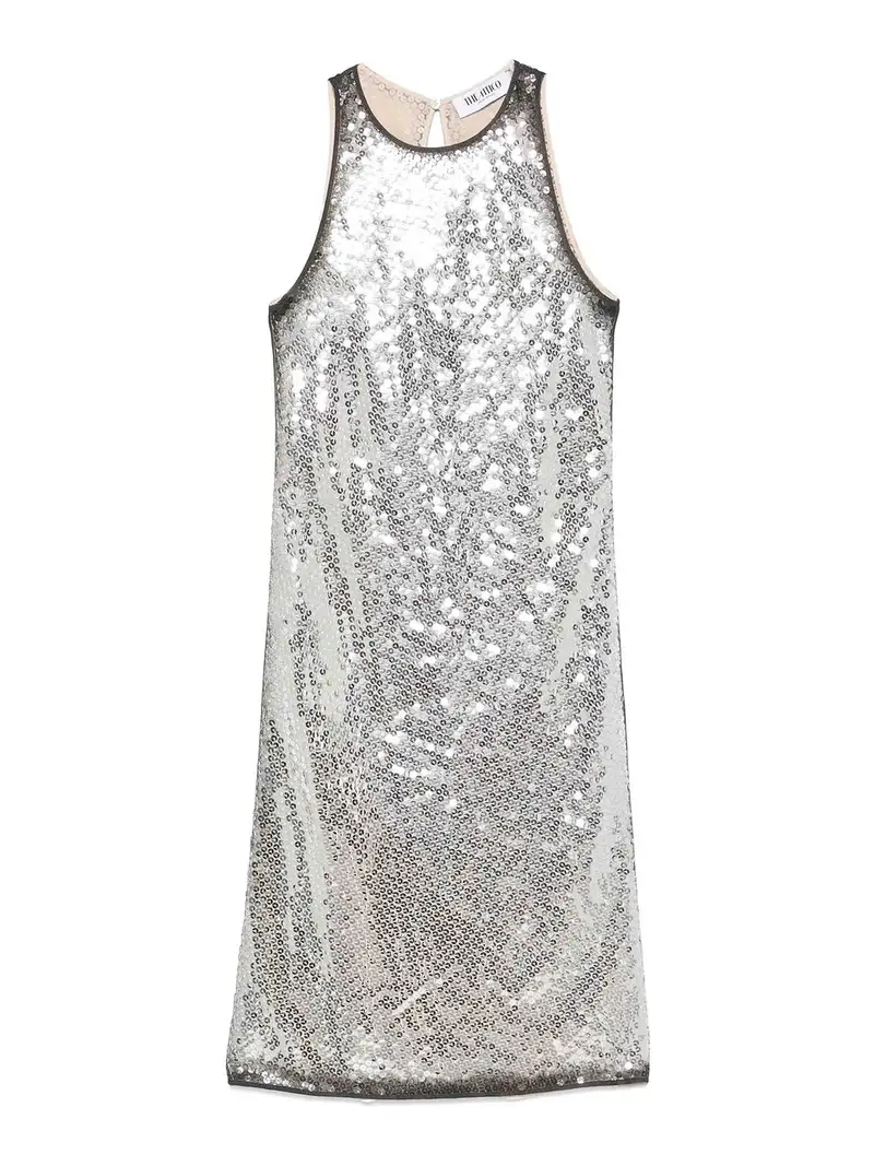 Mini abito da paillettes Argento