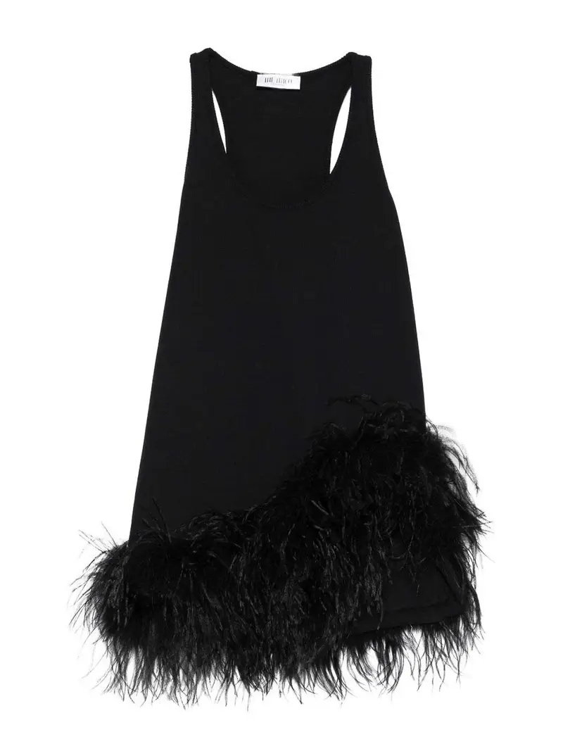 MiniVestito piumato Nero