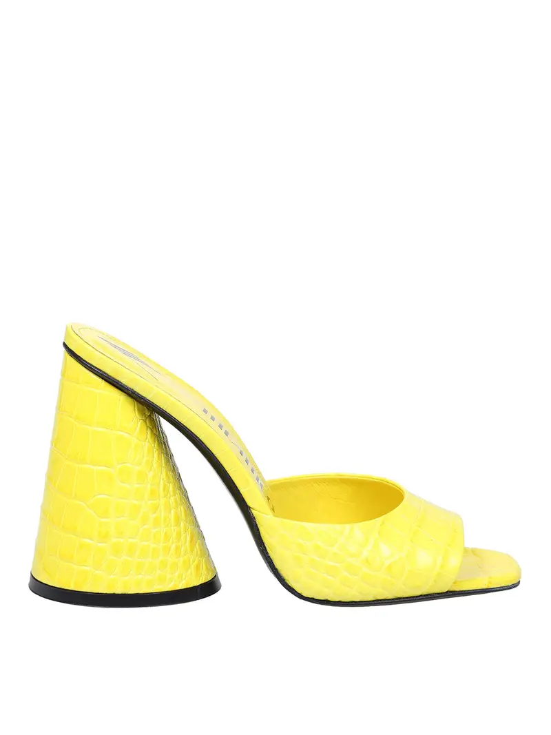 Mule luz in pelle colore giallo