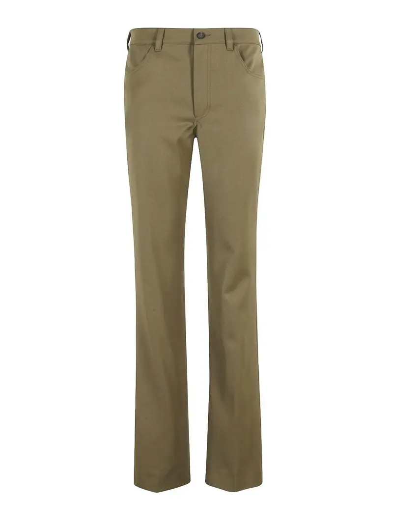 Pantaloni Con Bottoni Verde