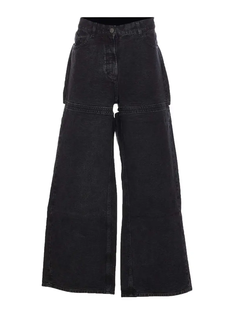 Pantaloni di denim lunghi neri Nero