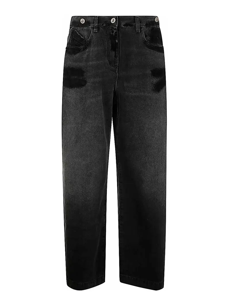 Pantaloni lunghi in denim Nero