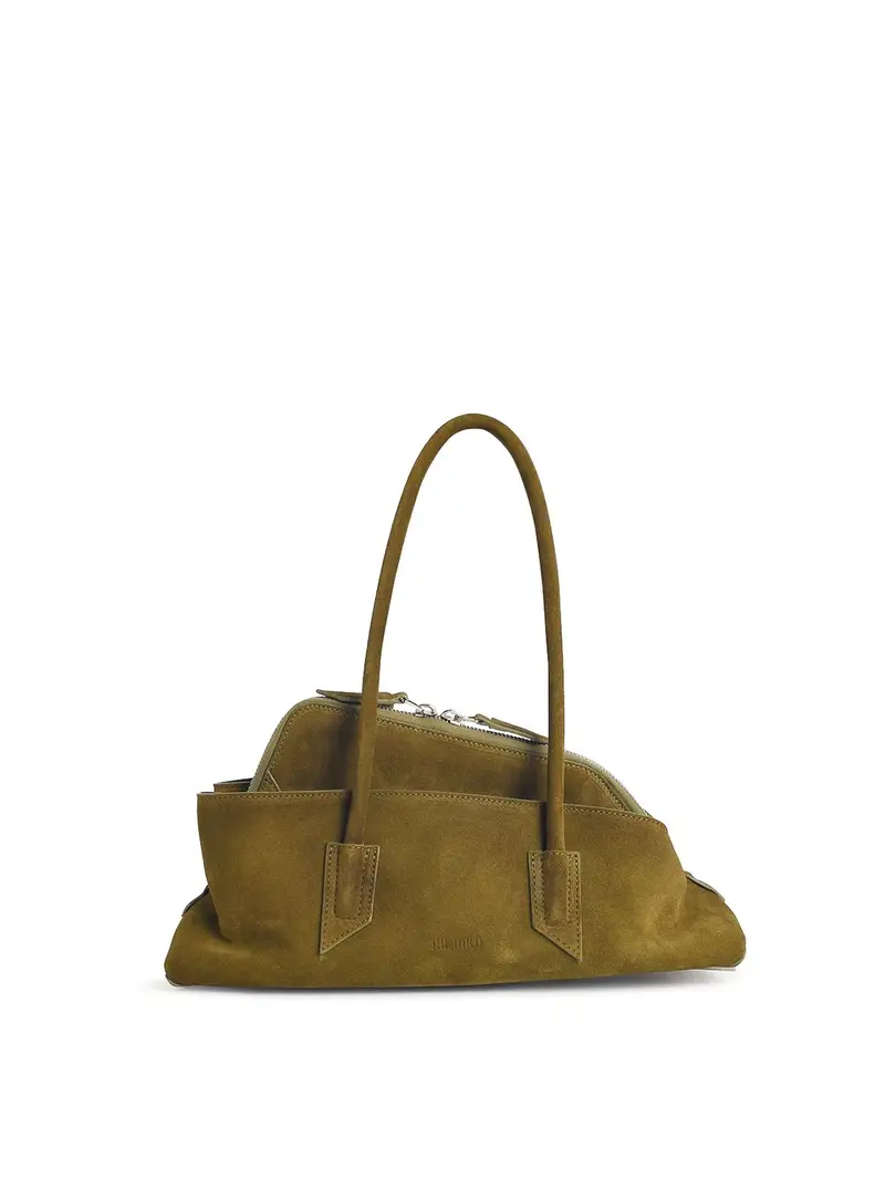 Piccola borsa in pelle kaki Verde