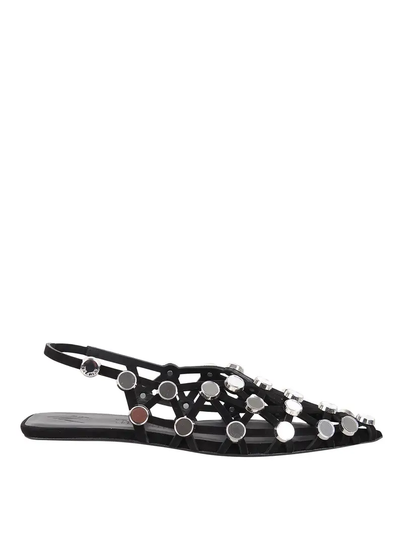 Sandali Con Fondo A Griglia Nero